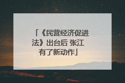 《民营经济促进法》出台后 张江有了新动作