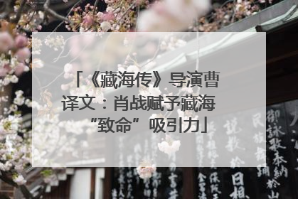 《藏海传》导演曹译文：肖战赋予藏海“致命”吸引力