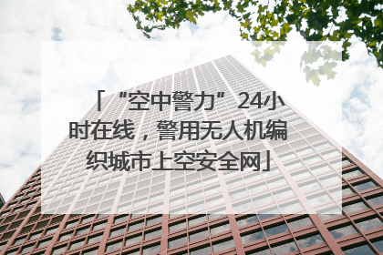 “空中警力”24小时在线，警用无人机编织城市上空安全网
