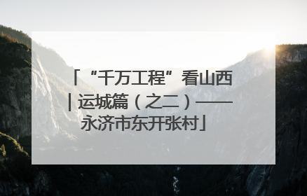 “千万工程”看山西｜运城篇（之二）——永济市东开张村