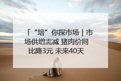 “培”你探市场｜市场供增需减 猪肉价同比降3元 未来40天便宜猪肉敞开吃