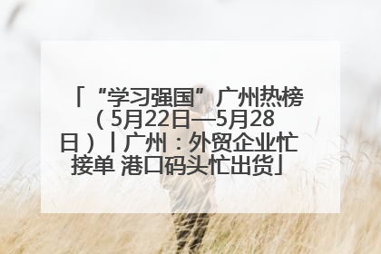 “学习强国”广州热榜（5月22日—5月28日）丨广州：外贸企业忙接单 港口码头忙出货
