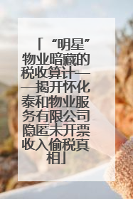 “明星”物业暗藏的税收算计——揭开怀化泰和物业服务有限公司隐匿未开票收入偷税真相
