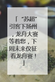 “苏超”引客下扬州，龙舟大赛等着您，下周末来仪征看龙舟赛！