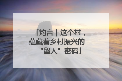 灼言｜这个村，蕴藏着乡村振兴的“留人”密码