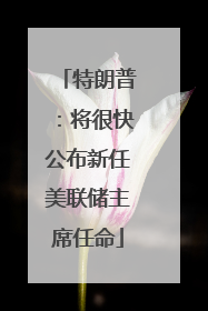特朗普：将很快公布新任美联储主席任命