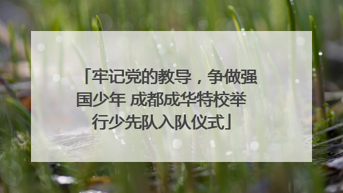 牢记党的教导，争做强国少年 成都成华特校举行少先队入队仪式