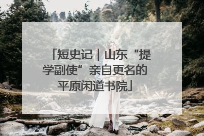 短史记｜山东“提学副使”亲自更名的平原闲道书院