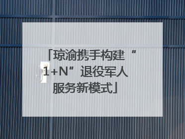 琼渝携手构建“1+N”退役军人服务新模式