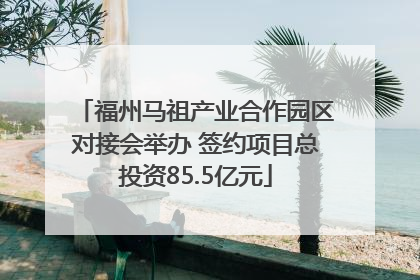 福州马祖产业合作园区对接会举办 签约项目总投资85.5亿元