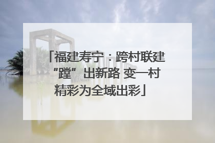 福建寿宁：跨村联建“蹚”出新路 变一村精彩为全域出彩