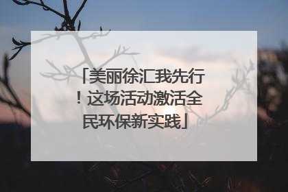 美丽徐汇我先行！这场活动激活全民环保新实践