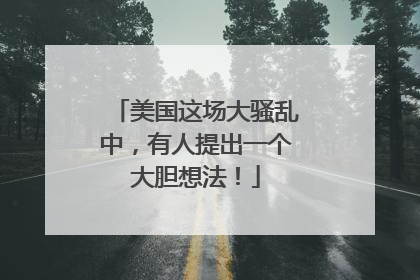 美国这场大骚乱中，有人提出一个大胆想法！