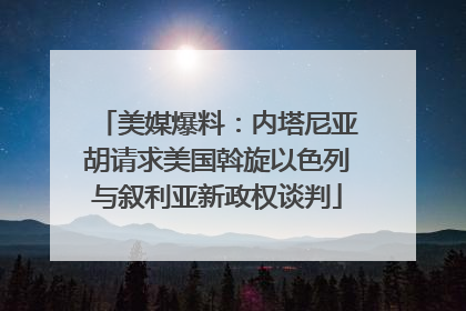 美媒爆料：内塔尼亚胡请求美国斡旋以色列与叙利亚新政权谈判