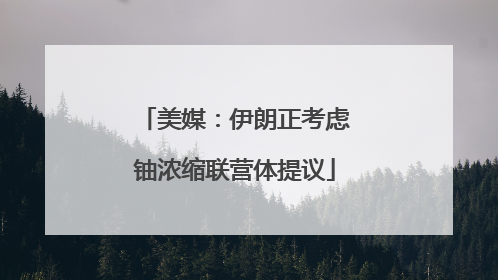 美媒：伊朗正考虑铀浓缩联营体提议