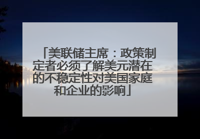 美联储主席：政策制定者必须了解美元潜在的不稳定性对美国家庭和企业的影响