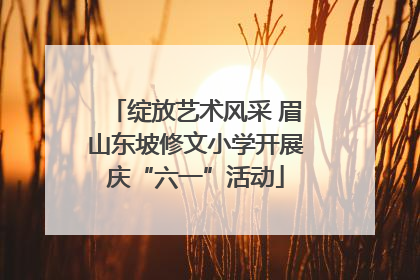 绽放艺术风采 眉山东坡修文小学开展庆“六一”活动