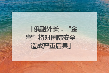 俄副外长：“金穹”将对国际安全造成严重后果