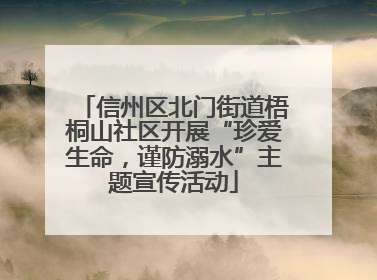 信州区北门街道梧桐山社区开展“珍爱生命，谨防溺水”主题宣传活动