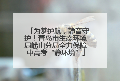 为梦护航，静音守护！青岛市生态环境局崂山分局全力保障中高考“静环境”