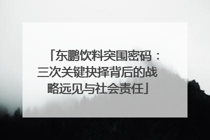 东鹏饮料突围密码：三次关键抉择背后的战略远见与社会责任