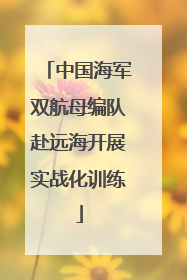 中国海军双航母编队赴远海开展实战化训练