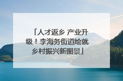 人才返乡 产业升级！李海务街道绘就乡村振兴新图景