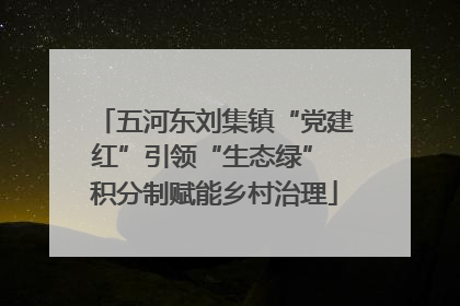 五河东刘集镇“党建红”引领“生态绿” 积分制赋能乡村治理