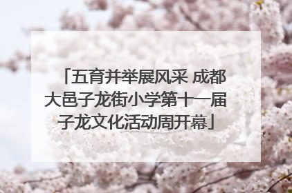五育并举展风采 成都大邑子龙街小学第十一届子龙文化活动周开幕