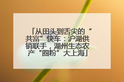 从田头到舌尖的“共富”快车：沪湖供销联手，湖州生态农产“圈粉”大上海