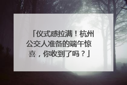 仪式感拉满！杭州公交人准备的端午惊喜，你收到了吗？