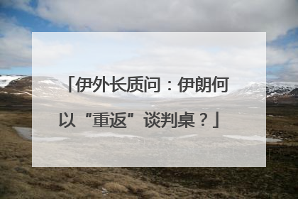 伊外长质问：伊朗何以“重返”谈判桌？