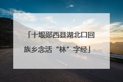 十堰郧西县湖北口回族乡念活“林”字经