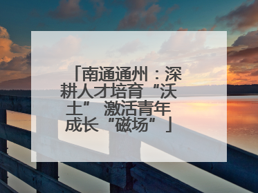 南通通州：深耕人才培育“沃土” 激活青年成长“磁场”