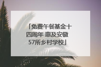 免费午餐基金十四周年 惠及安徽57所乡村学校