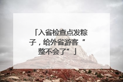 入省检查点发粽子，给外省游客“整不会了”