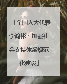 全国人大代表李鸿彬：加强社会支持体系规范化建设