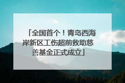 全国首个！青岛西海岸新区工伤超前救助慈善基金正式成立