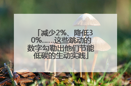减少2%、降低30%……这些跳动的数字勾勒出他们节能低碳的生动实践