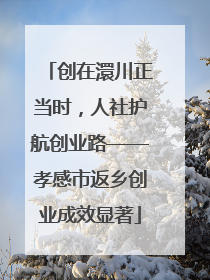 创在澴川正当时，人社护航创业路——孝感市返乡创业成效显著