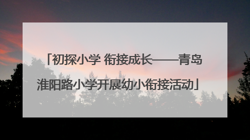 初探小学 衔接成长——青岛淮阳路小学开展幼小衔接活动