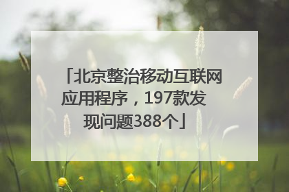 北京整治移动互联网应用程序，197款发现问题388个