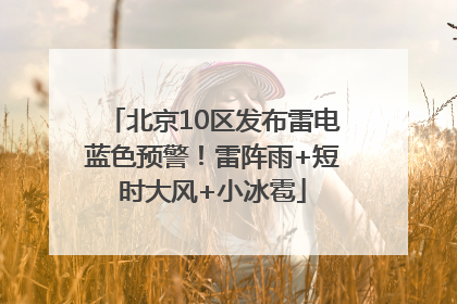 北京10区发布雷电蓝色预警！雷阵雨+短时大风+小冰雹