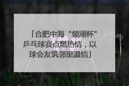 合肥中海“领潮杯”乒乓球赛点燃热情，以球会友筑邻里温情