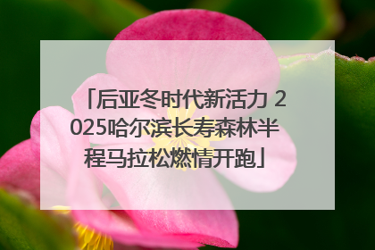 后亚冬时代新活力 2025哈尔滨长寿森林半程马拉松燃情开跑