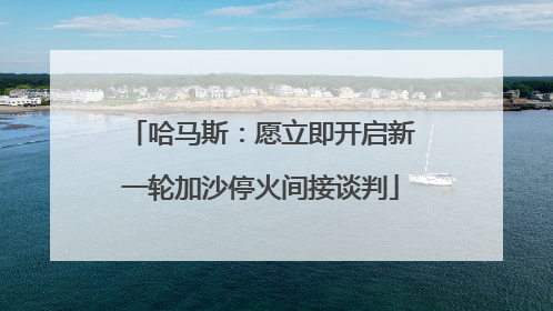 哈马斯：愿立即开启新一轮加沙停火间接谈判