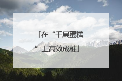 在“千层蛋糕”上高效成桩