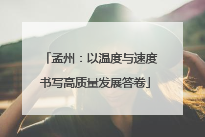孟州：以温度与速度书写高质量发展答卷