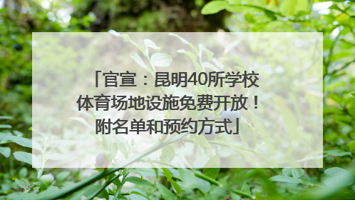 官宣：昆明40所学校体育场地设施免费开放！附名单和预约方式
