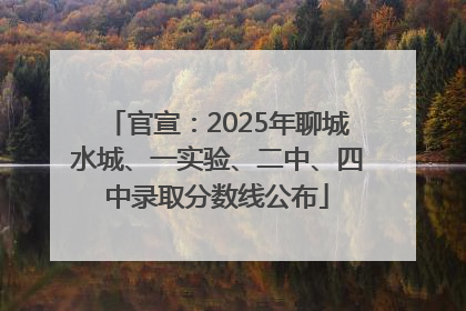 官宣：2025年聊城水城、一实验、二中、四中录取分数线公布